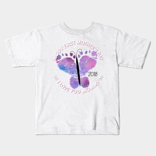 First Mom's Day Purple Kids T-Shirt